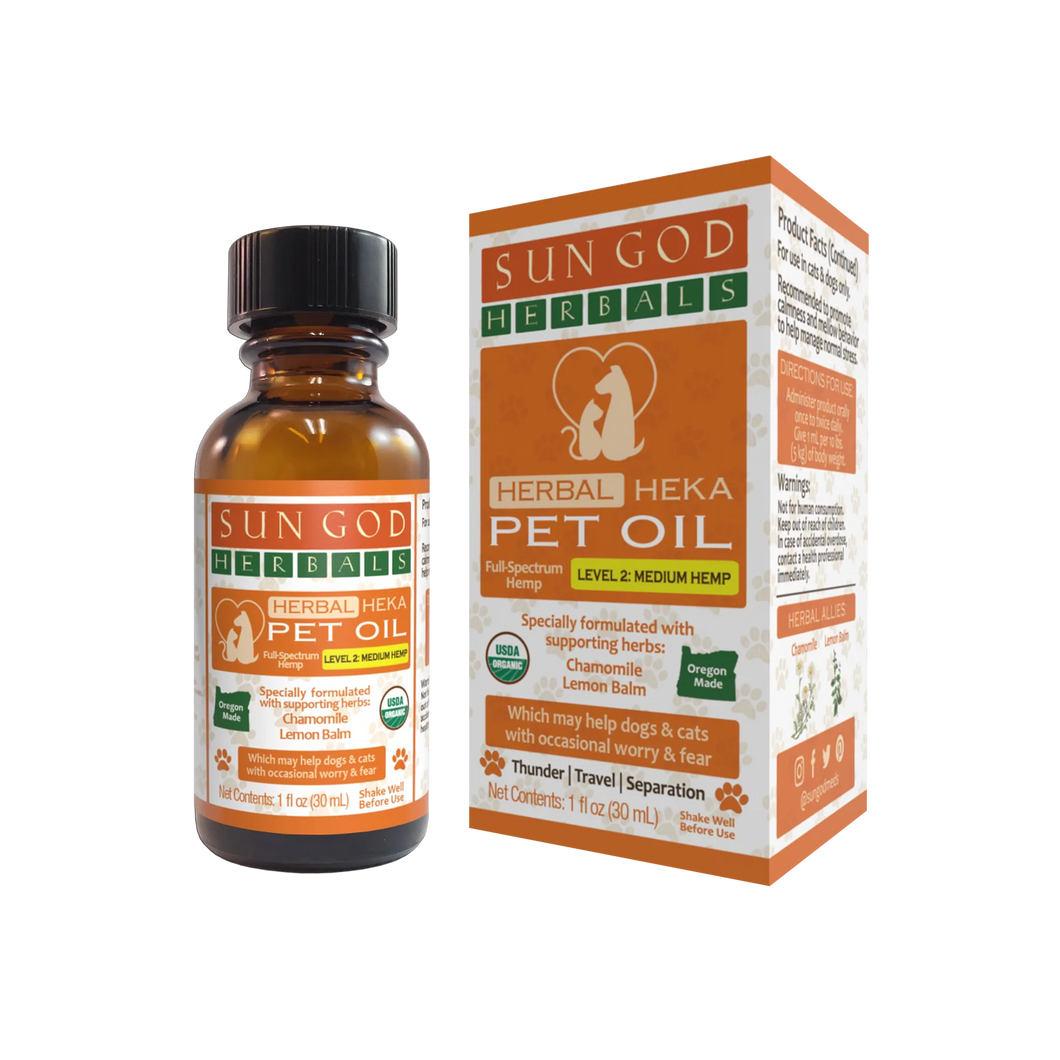 Sun God Organic Pet Heka Stress Relief Pet Oil 250mg