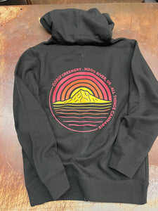 Sunset All Things Cannabis Zip-Up Hoodie Black