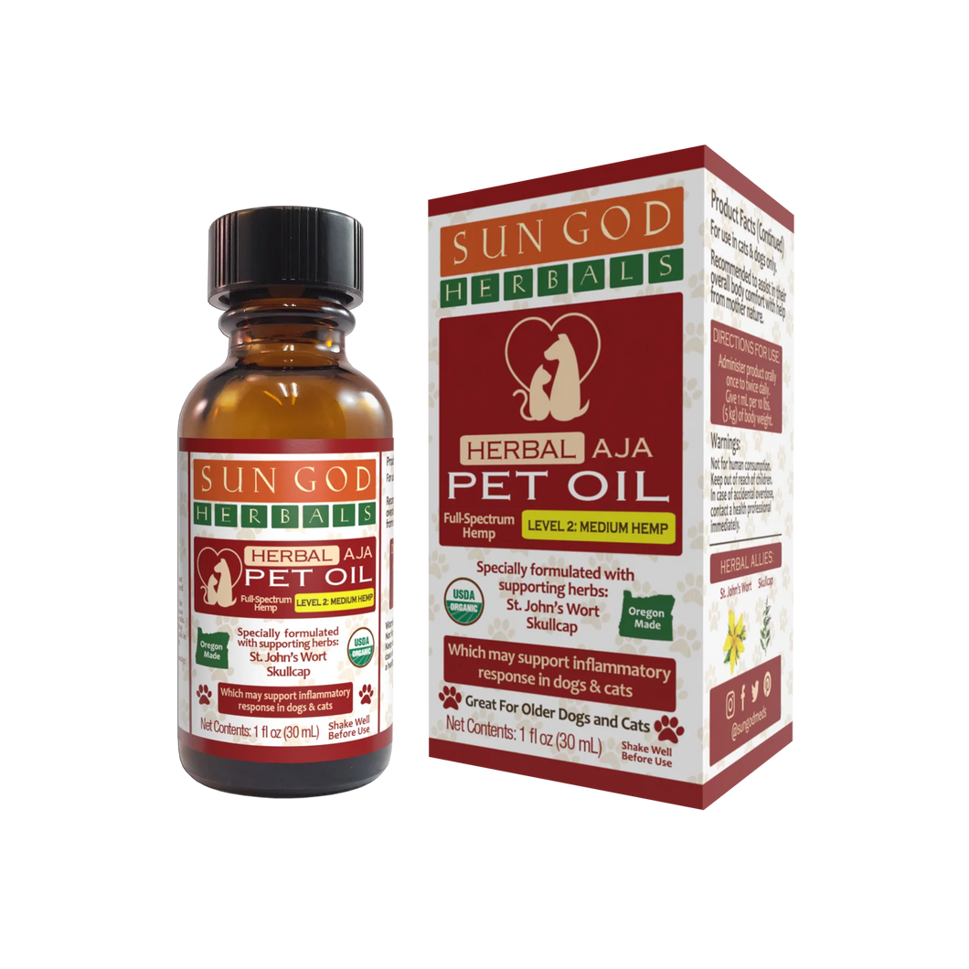 Sun God Organic Pet Aja Body Relief Pet Oil 250mg