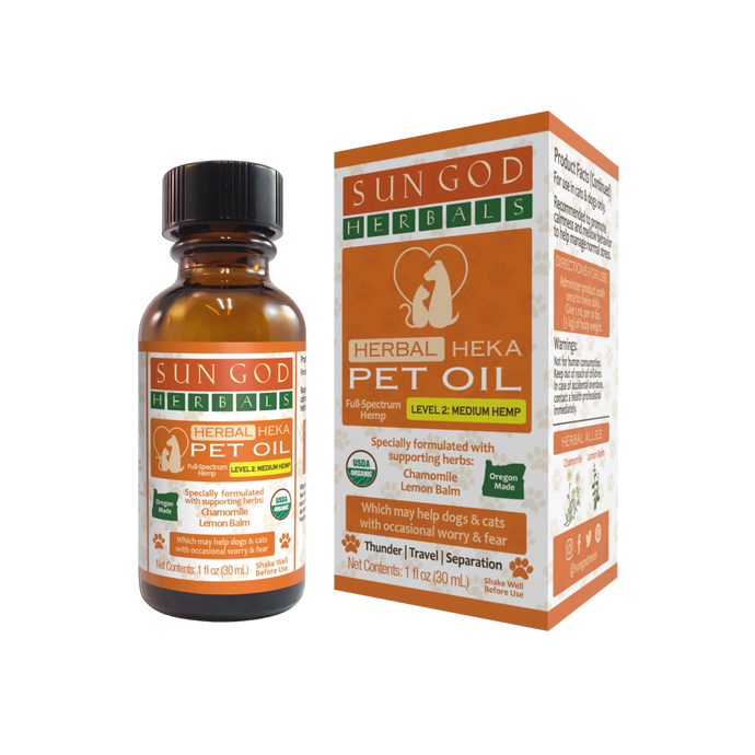 Sun God Organic Pet Heka Stress Relief Pet Oil 250mg