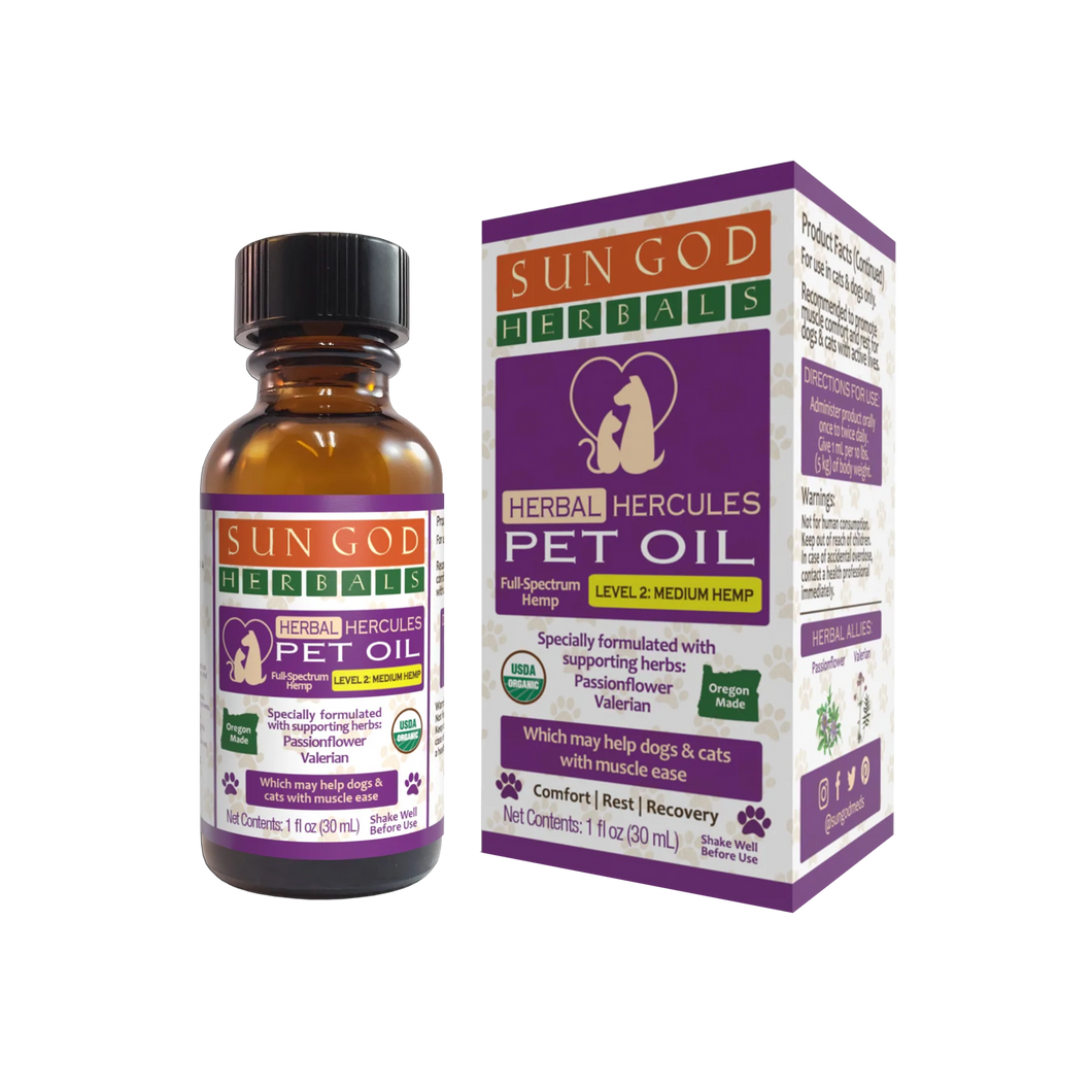 Sun God Organic Pet Hercules Muscle Relief Pet Oil 250mg