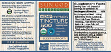 Night Support Hypnos Tincture 500mg CBD - Sun God USDA Certified Organic
